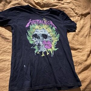 Rowdy Sprout Black Tee with Teal Print